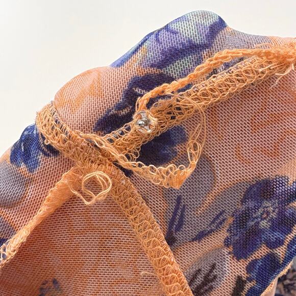 Free People Amber Sheer Floral Long Sleeve Top Size Large - Picture 12 of 12